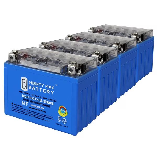 YTZ12SGEL 12V 11Ah GEL Replacement Battery compatible with Motobatt MBTX9U - 4PK, Mighty Max Battery, Mfr#: MAX4029317